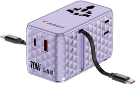 Verbatim Adapteris kelioninis EU/UK/US GaN 1xUSB-C/1xUSB-A/2xUSB-C PD 70W violetinė 30188 kaina