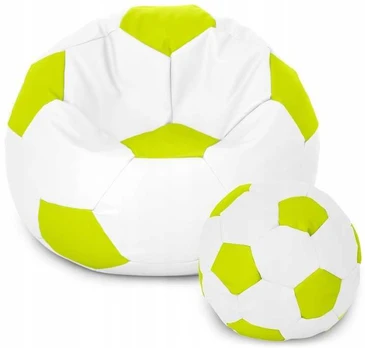Sėdmaišis su pufu Ball XXXXL (100 cm), Baltas/Lime
