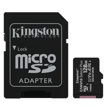 Atminties kortelė Kingston CL10 MICRO SD + ADAPTER SDCS2, 128 GB, 100 Mb/s - 10 Mb/s
