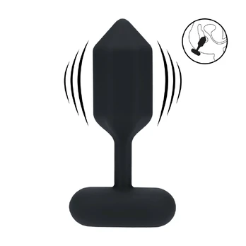 LEVELZ Large Vibrating Hexagonal Silicone Plug Black - Rechargeable Design