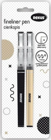 Juodas plunksninis rašiklis 2 vnt. 0.5 mm