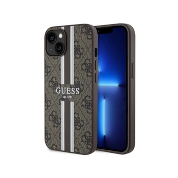 Dėklas Guess 4G Printed Stripes MagSafe GUHMP14SP4RPSW iPhone 14 Rudas