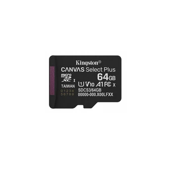 Kabelis Kingston 64GB microSDXC Canvas Select Plus Gen3 100MB/s A1 Card + Adapter