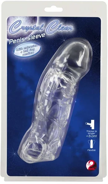 Crystal Clear Penis Sleeve wit Penio mova, antgalis