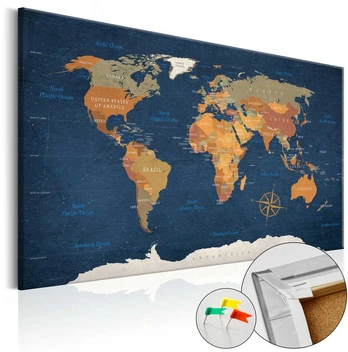 Artgeist Kamštinis paveikslas - Ink Oceans [Cork Map]