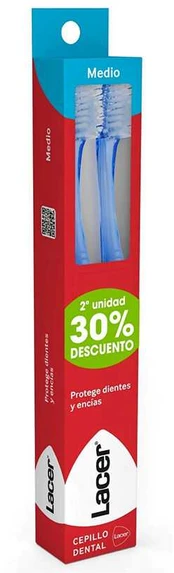 Lacer Toothbrush medium pack of 2 units