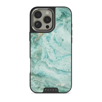 Uluwatu Waves - Teal iPhone 16 Pro Case, Elite Dark (MagSafe) / Silver