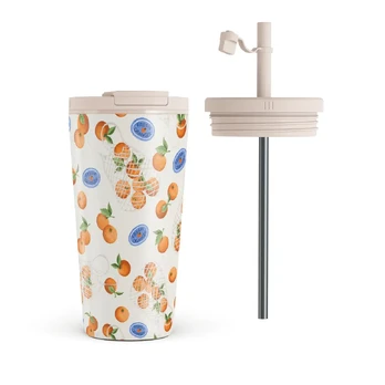 Helios - Travel Mug, 500 ml / Flap & Straw Set