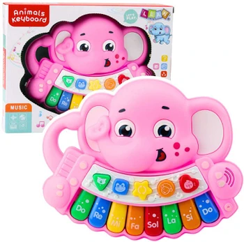 Lean Toys Interaktyvus rožinis drambliuko pianinas