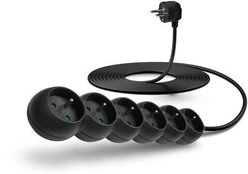 Connect IT extension cable 230 V, 6 sockets, 5m, without switch (juodas)