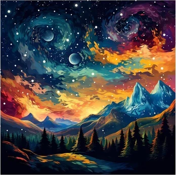Daisen deimantinis peizažas, 30 x 30 cm