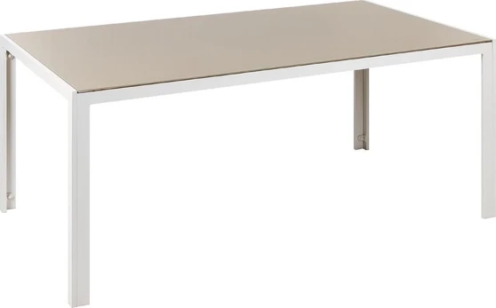 Beliani Sodo stalas CATANIA 160 cm 91 cm stiklas smėlio spalvos