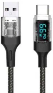 Fuj:tech USB-A - USB-C -kaapeli LED-näytöllä, 2 m