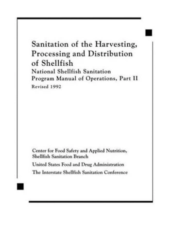 Sanitation of the Harvesting, Processing, and Distribution of Shellfish