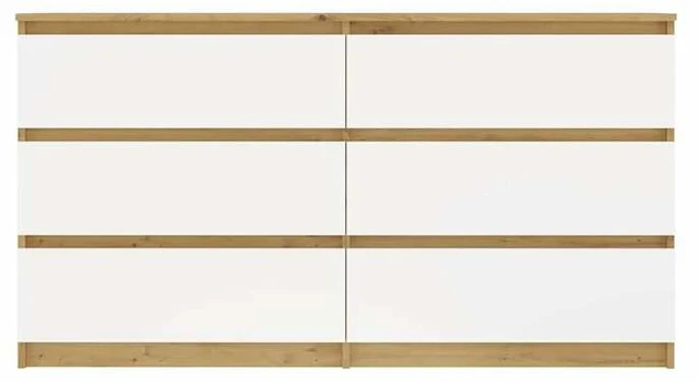Komoda Malwa M6 140 DĄB ARTISAN Baltas
