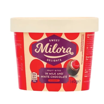 Šaldytos avietės šokolade MILORA, 140 g