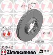 Stabdžių diskas ZIMMERMANN 250.1380.20 kaina