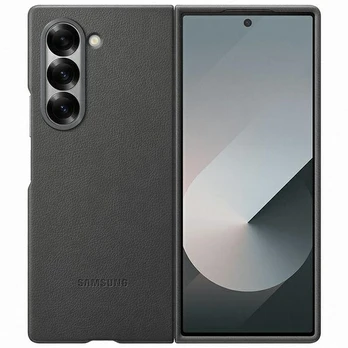 Dėkliukas SAMSUNG Galaxy Fold 6, nugarėlė, odinis, Gray