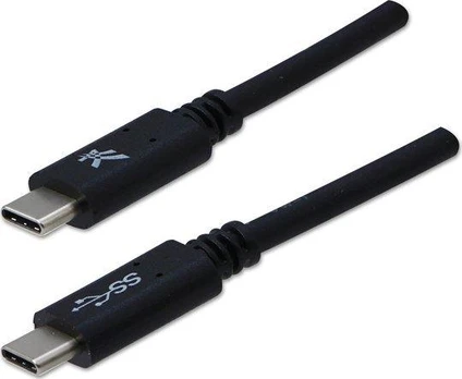Kabelis USB Logo USB-C - USB-C 1 m Juodas