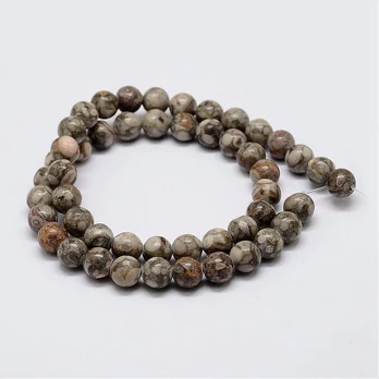 Natūralūs Jaspio karoliukai 8 mm., 1 gija