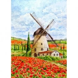 Deimantinis paveikslas A Mill 50*70 cm WD2587