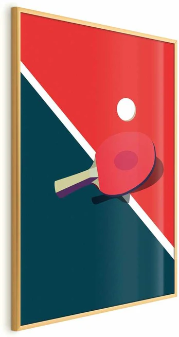 Artgeist Plakatas - Table Tennis - Ball and Racket on a Table