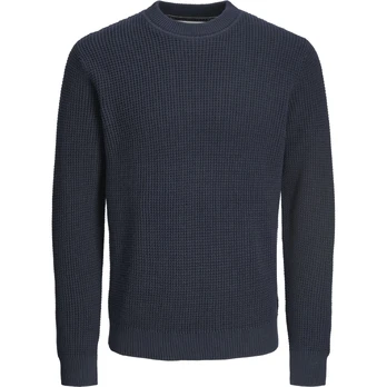 Megztinis vyrams, Mėlyna, Viggo waffle knit crew neck