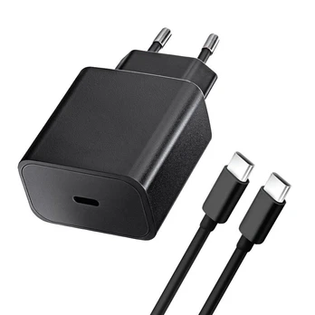 Įkroviklis Blue Star 20W USB-C + USB-C to USB-C cable juodas