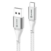 Alogic USB Kabelis USB 2.0 -> USB-A 3A/480Mbps 0.3m sidabrinis kaina