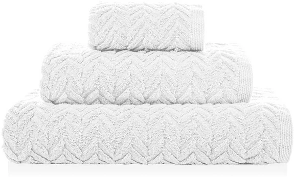 Rankšluostis CHEVRON – Balta spalva, 95x150