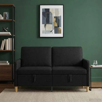 Sofa su saugojimo vieta Juoda 152 x 78 x 87 cm Poliesteris