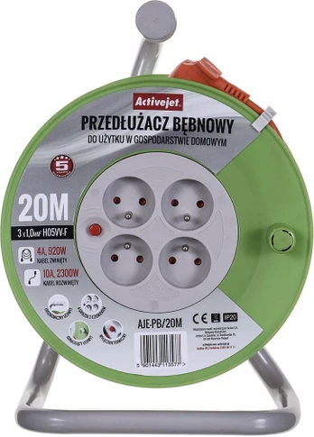Activejet AJE-PB/20M ritės prailginimo laidas 20m