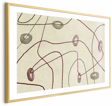 Artgeist Plakatas - Lines and Shapes - a bead labyrinth on a pale, worn background