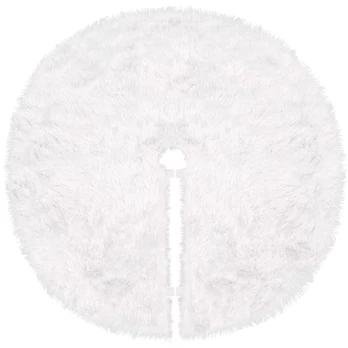 Kalėdų eglutės kilimėlis Springos, baltas, 95 cm, dirbtinis kailis
