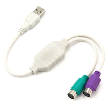 Gembird UAPS12 PS/2 kabelis 0,3 m 2x 6-p Mini-DIN USB A Balta