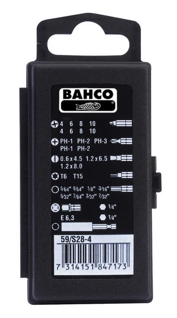 Bahco Bits set 28 pcs PH, SL, Hex, TORX