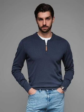 Blue men's sweater - navy mėlynas