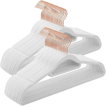 Songmics Sametist riidepuu 43.5x0.6x22.5cm, valge