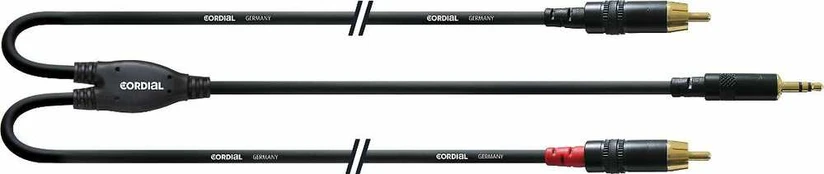 Cordial LONG -signaalikaapeli, 3,5 mm - 2 x RCA, 3 m