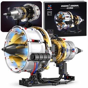 Jokomisiada Technical Building Blocks Build a 564ele ZA6372 battery-powered jet engine