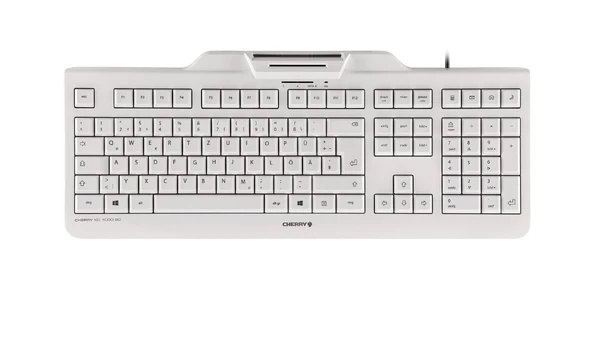 Klaviatūra CHERRY KC 1000 SC Baltas-Pilkas/USB