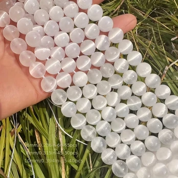 Gipso karoliukai, 6mm-60-65pcs