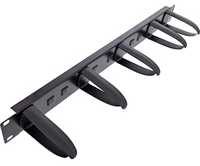 InLine® 19" cable management panel, 5 plastikas brackets removable, RAL 9005, juodas