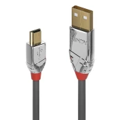 KABELIS USB2 A Į MINI-B 3M/CROMO 36633 LINDY kaina