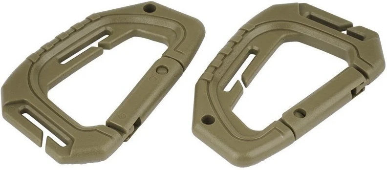 Karabinų rinkinys Mil-Tec MOLLE, 2vnt., Coyote