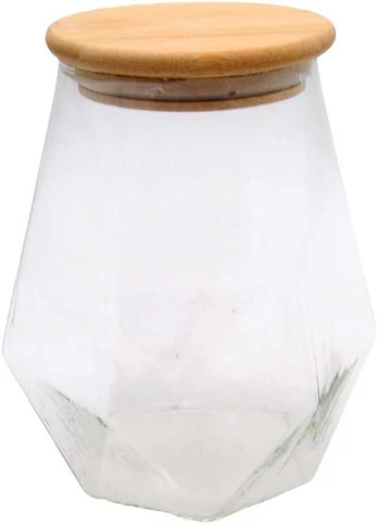 Dekoratyvinis stiklinis indelis su dangteliu, 950 ml