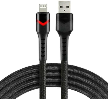 KABELIS USB-A / Lightning Apple iPhone LED RGB everActive CBB-1IBR 100cm 2,4A