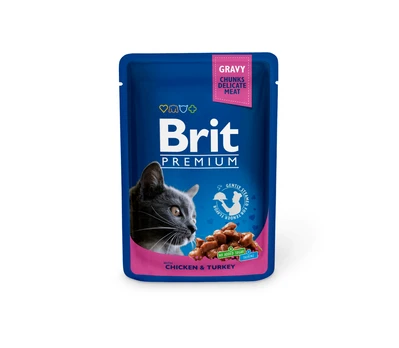 Brit Premium konservai katėms maiš. Chicken & Turkey 100 g