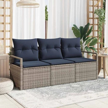 Sofos komplektas 3 pcs Pilka poliratanas