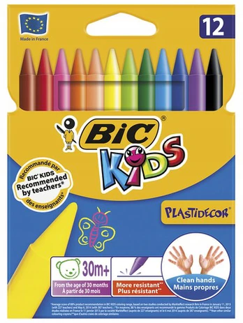 Bic Plastidecor vaikiškos kreidelės, 12 vnt.